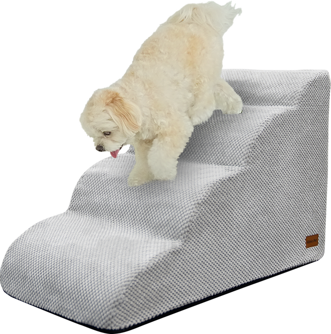 올미오펫 구름패브릭 곡선 강아지 계단, 어반그레이, 1개