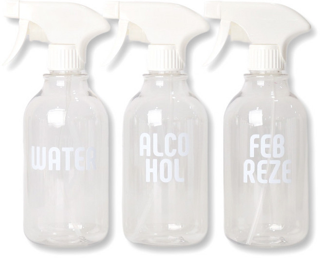 로맨틱노벰버 화이트건 분무기 투명 520ml 3p 세트, 레터링1, 1세트