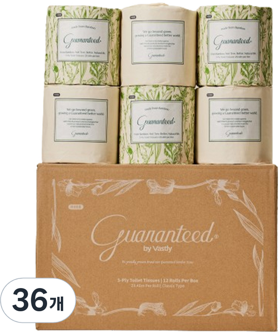 GuaranteedByVastly 3層經典高級捲筒衛生紙, 36個, 1入