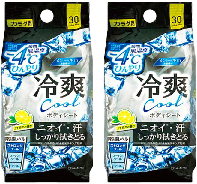 Life-do.Plus 黑冷爽 超爽快身體用濕紙巾 薄荷柑橘香, 2包