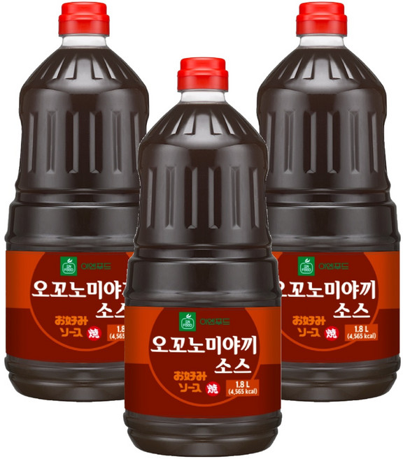 이엔푸드 오꼬노미야끼 소스, 1.8L, 3개