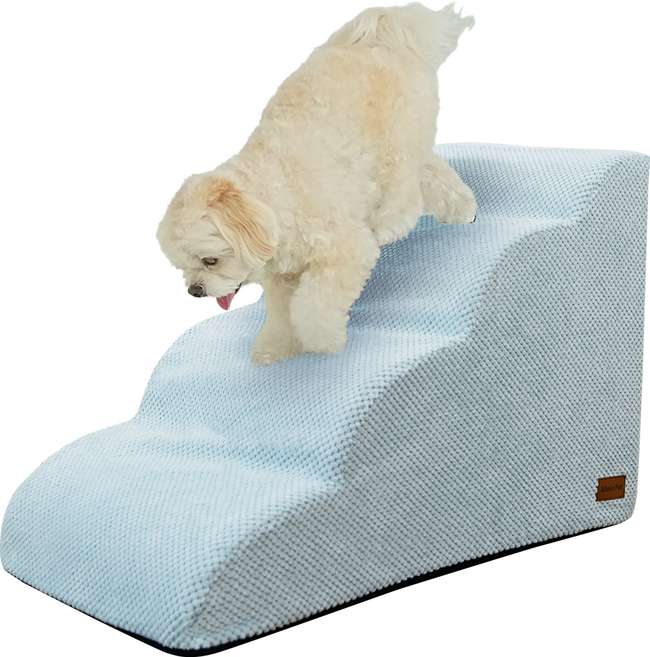 올미오펫 구름패브릭 곡선 강아지 계단, 스카이블루, 1개