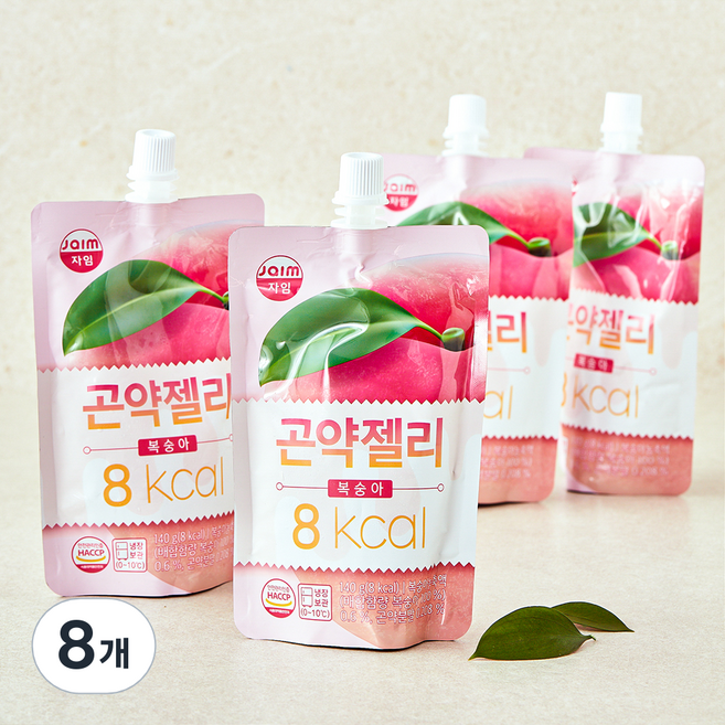 jaim 곤약젤리 복숭아, 140g, 1개입, 8개