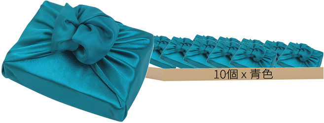 緞面禮物包裝布 73 x 73 cm, 青色, 10個