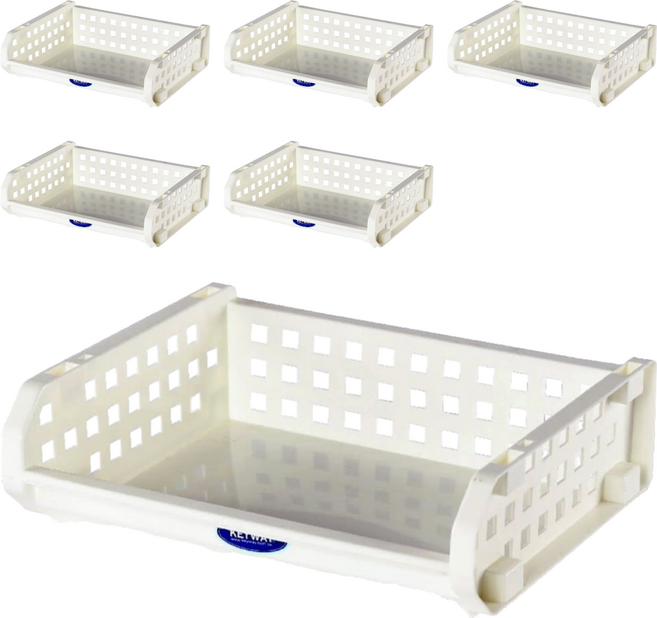 KEYWAY 聯府 開放式整理架 S(320 x 254 x 95mm), 白色, 6個