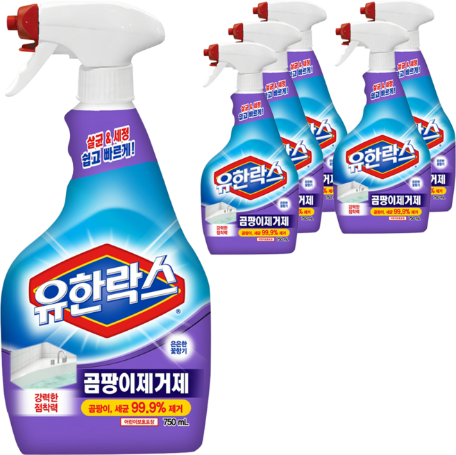 유한락스 곰팡이제거제, 750ml, 6개