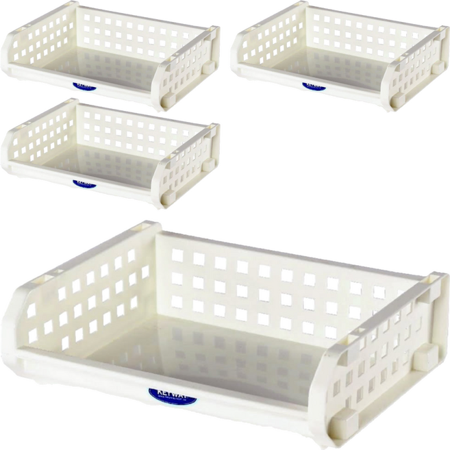 KEYWAY 聯府 開放式整理架 S(320 x 254 x 95mm), 白色, 4個