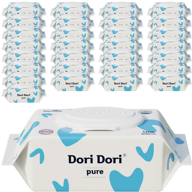도리도리 퓨어 아기물티슈 캡형, 35g, 100매, 60개