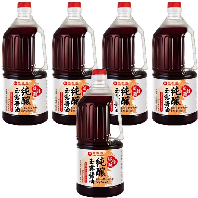 萬家香 純佳釀玉露醬油, 5個, 1.5L