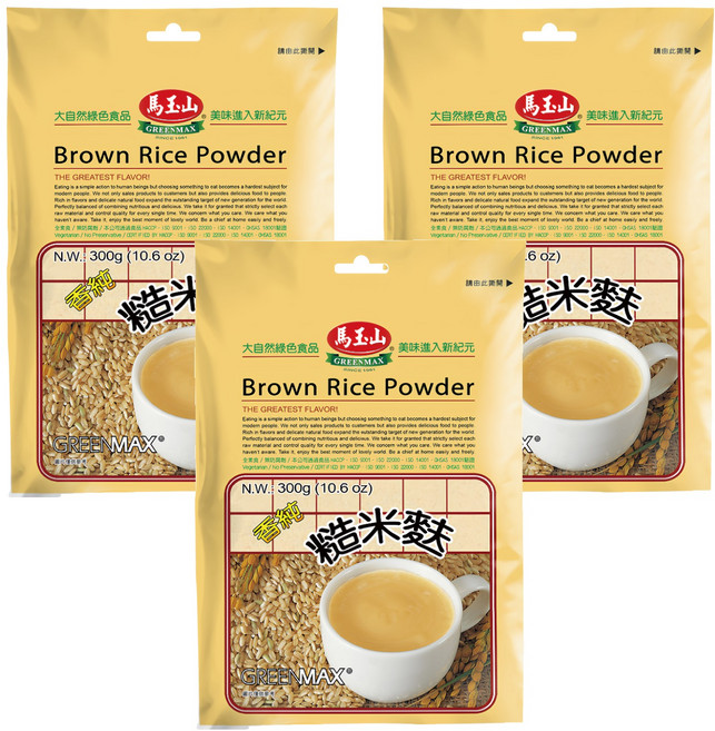 馬玉山 糙米麩, 300g, 3包