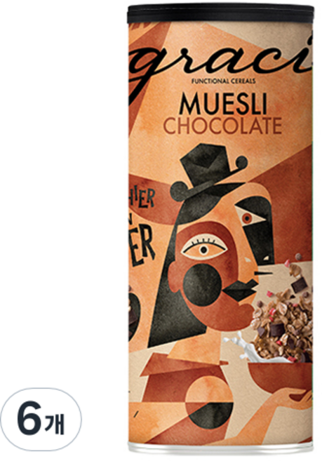 그라시 뮤즐리 초코 시리얼, 500g, 6개