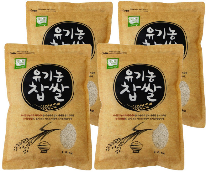 광복농산 유기농 찹쌀, 1.5kg, 4개