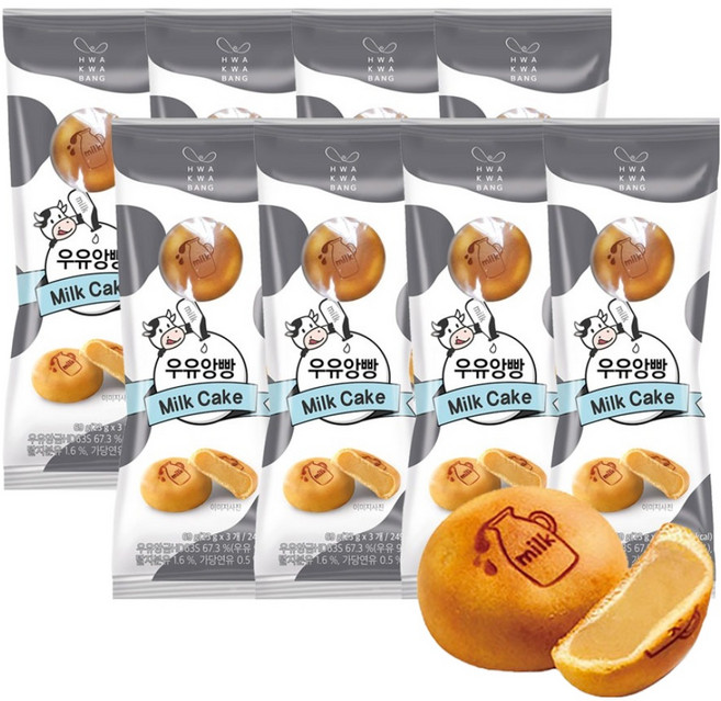 HWAKWABANG 牛奶蛋糕, 69g, 8包