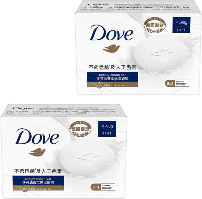 Dove 多芬 滋養柔嫩潔膚皂 德國製造 含有乳霜配方 中性溫和不傷皮膚, 360g, 2盒