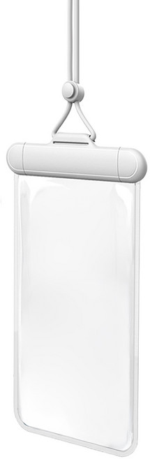 高清手機防水袋 掛脖漂浮手機袋 40米防水 7.2吋以下適用, 白色, 1個