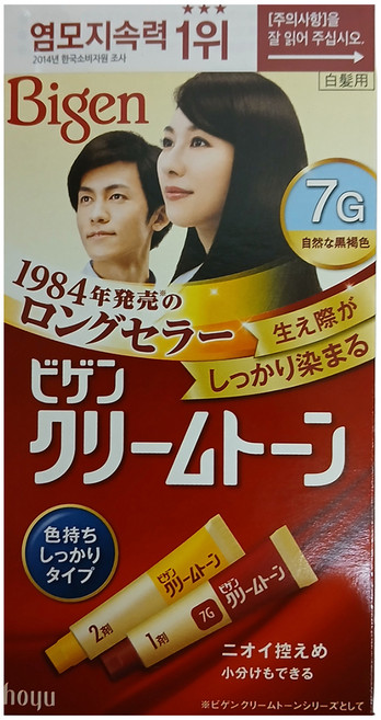 비겐 크림톤 염색제 40g, 7G 자연흑갈색, 1개