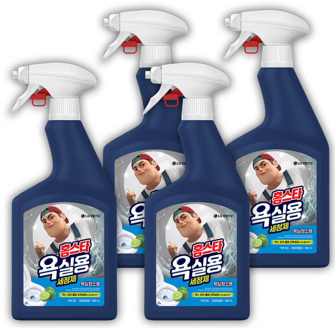 엘지 홈스타 욕실용 세정제 라임바질향, 900ml, 4개