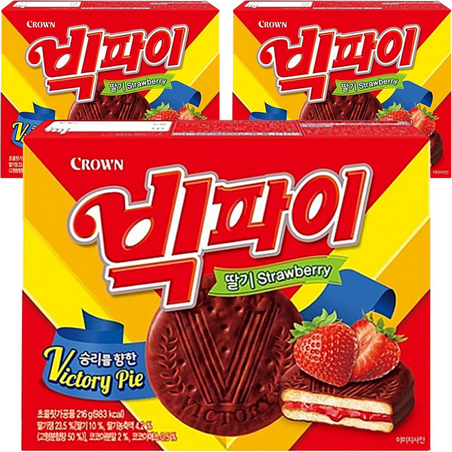 크라운 빅파이 딸기, 216g, 3개