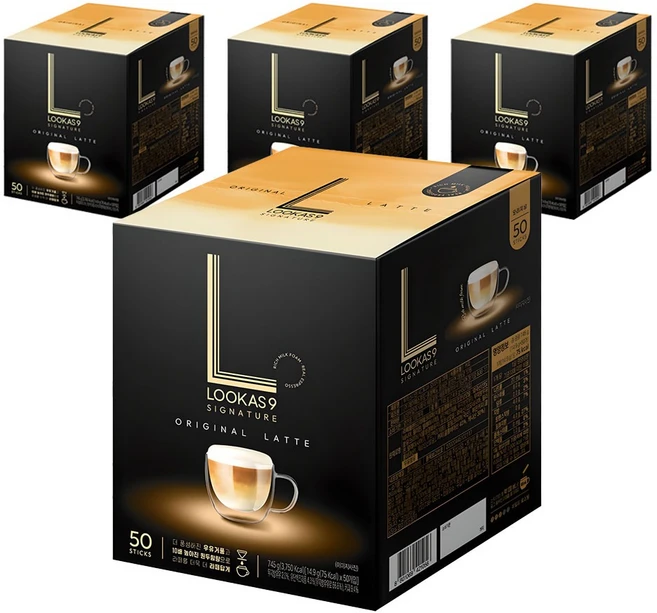 루카스나인 시그니처 오리지널 라떼 커피믹스, 14.9g, 50개입, 4개 - 쿠팡