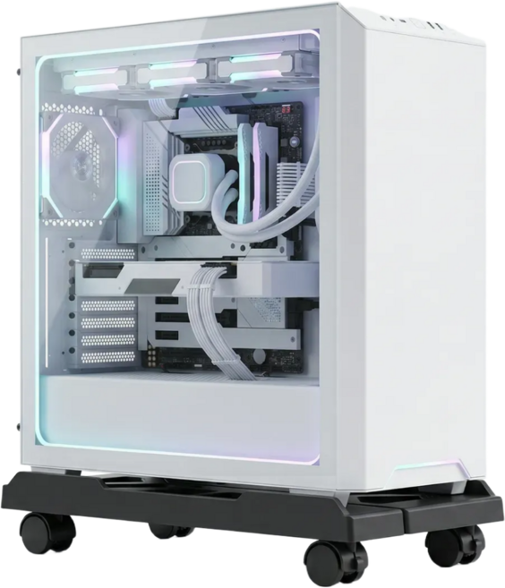 픽스몰 이동가능 컴퓨터 본체 받침대, 블랙, 1개