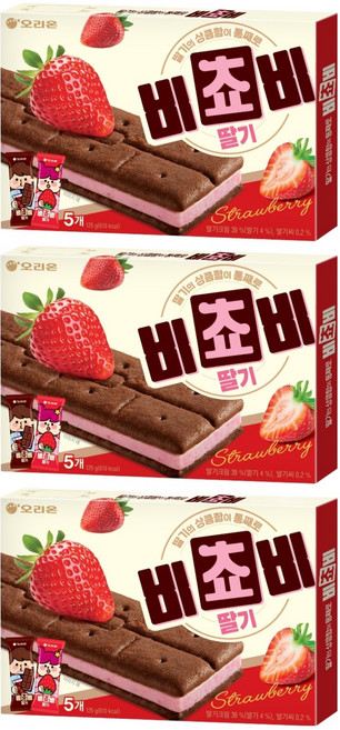 오리온 비쵸비 딸기, 125g, 3개