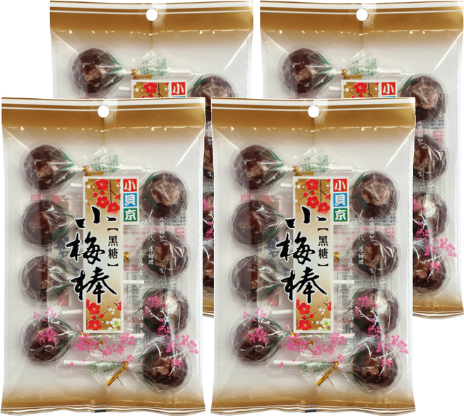 小貝京 黑糖小梅棒, 112g, 4袋
