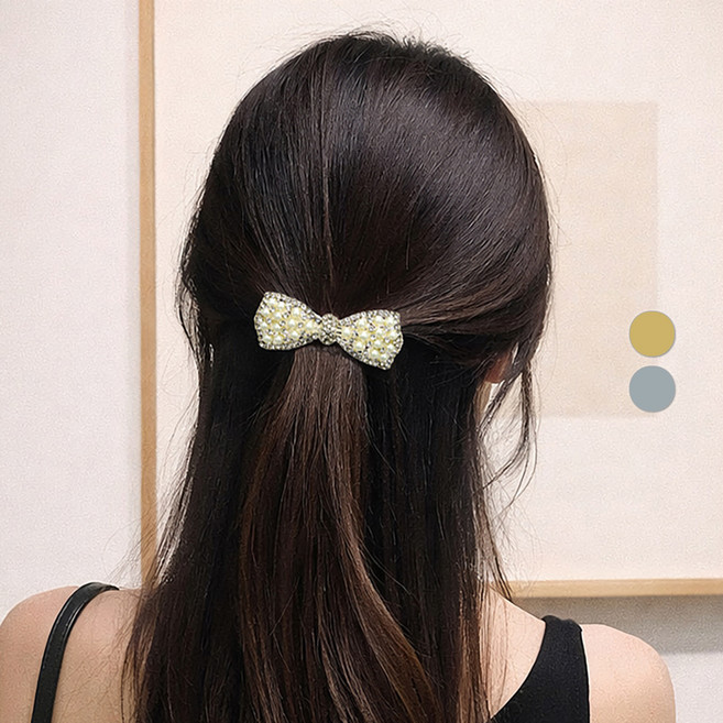 걸핀스 펄앤큐빅 포인트 리본 자동핀 168