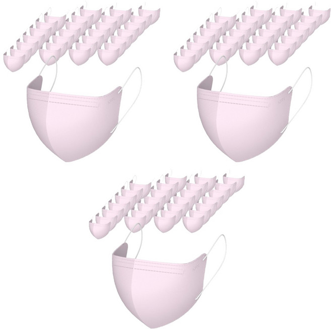 가드데이 KF94 새부리형 황사방역 컬러 마스크 대형, 핑크, 3개, 100매입