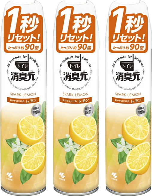 小林製藥消臭元芳香噴霧280ml, 清爽檸檬, 280ml, 3瓶