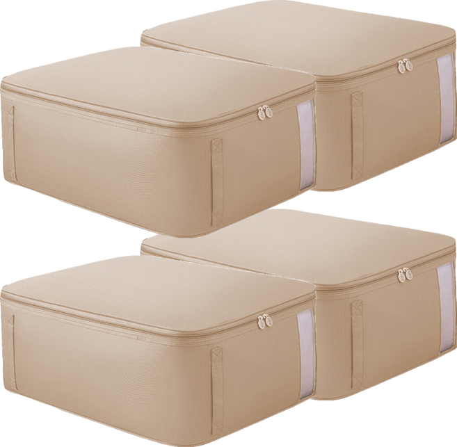 리빙공감 대용량 의류 이불 수납 정리 파우치, 아이보리, 4개