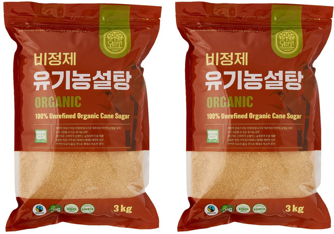 이타자 비정제 유기농 설탕, 2개, 3kg