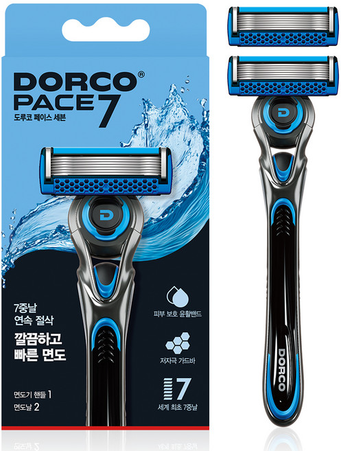 도루코 PACE 7 2 Fresh 면도기 + 면도날 2개, 1세트