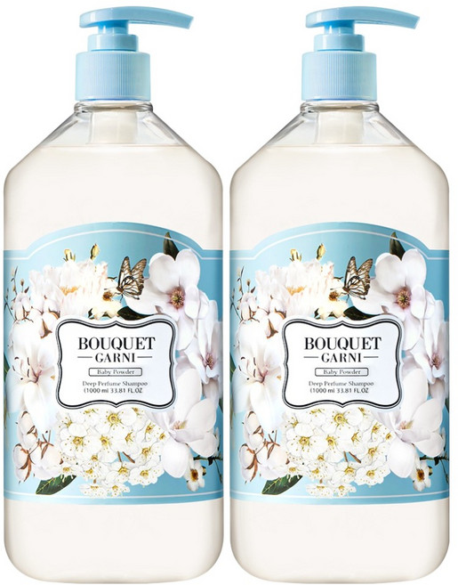 부케가르니 딥퍼퓸 샴푸 베이비파우더 향, 1L, 2개