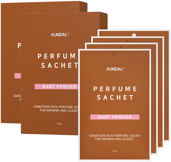 쿤달 시그니처 리치 퍼퓸 옷장 방향제, 20g, 8개, 베이비파우더