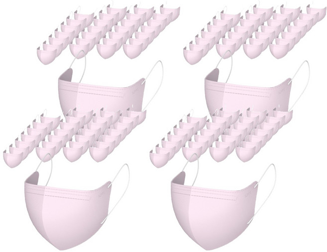 가드데이 KF94 새부리형 황사방역 컬러 마스크 대형, 핑크, 4개, 100매입