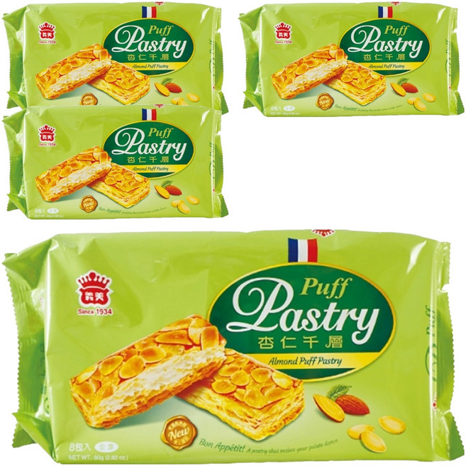 義美 杏仁千層派, 80g, 4包