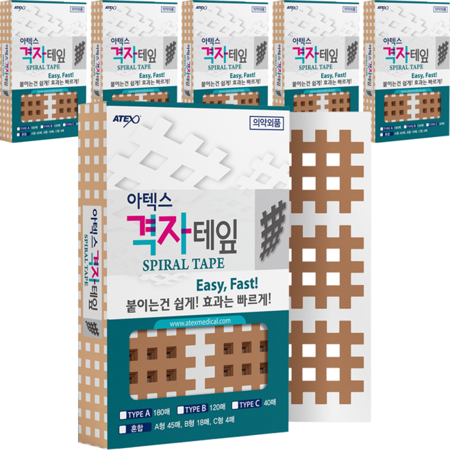 아텍스 스포츠 근육 격자테이프 B타입 28 x 31 mm, 6개