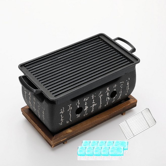 뉴비아 듀얼와이드 미니화로 + 에탄올고체연료 10p, 24 x 13 x 1.5 cm, 1세트