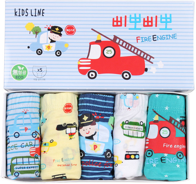 키즈라인 남아용 삐뽀삐뽀 삼각팬티 5종 세트