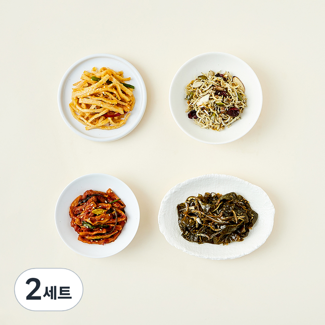 압구정 예향 집밥 밑반찬 꽈리고추바짝조림 60g + 무말랭이무침 50g + 견과크랜베리멸치볶음 35g + 어묵조림 50g 세트 B, 195g, 2세트