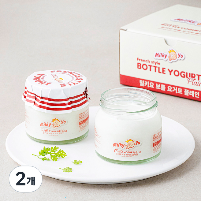 밀키요 프렌치스타일 보틀 요거트 플레인, 520g, 2개