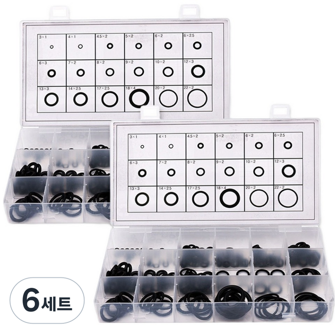 세인티에프 고무 오링 18종 세트, 6개