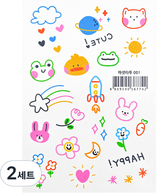 파셋 타투스티커 16종 세트, 파셋타투 001, 2세트