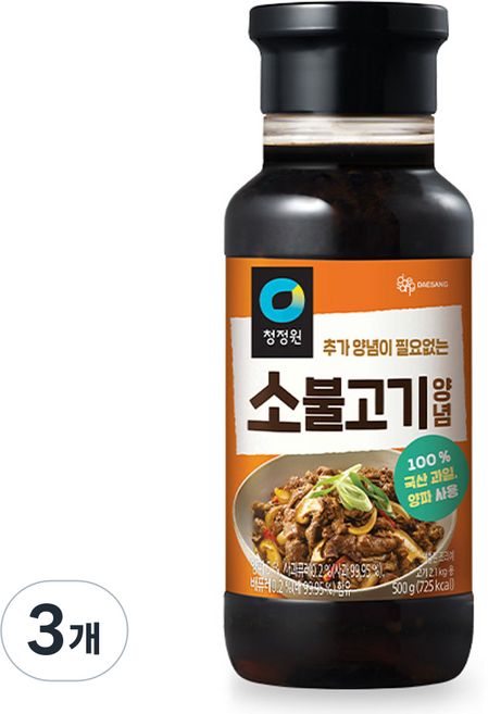 청정원 명가 소불고기 양념, 500g, 3개