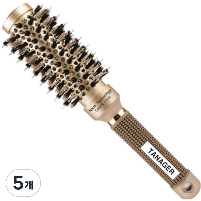 테네져 전문스타일링 세라믹 드라이 헤어롤빗, 5개, 3호