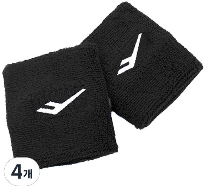 프로스펙스 테리 손목 밴드, 블랙, 4개 - 쿠팡