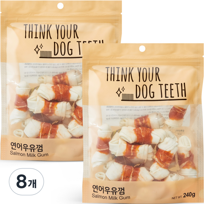 띵크유어도그티 강아지 딩고껌 소형 15P, 연어, 240g, 8개