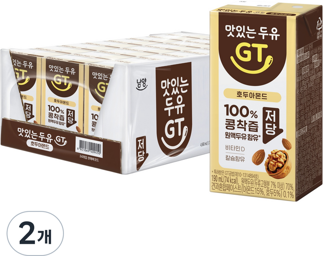 맛있는두유GT 호두아몬드, 48개, 190ml