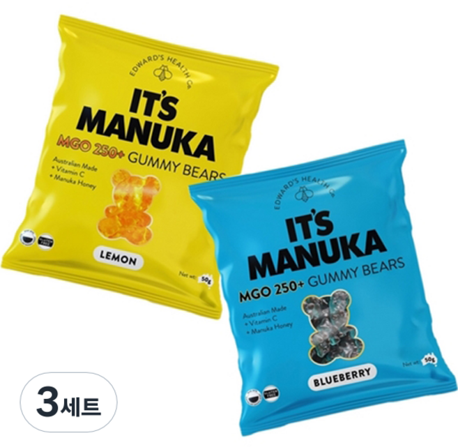잇츠마누카 블루베리 구미젤리 50g + 레몬 구미젤리 50g 세트, 3세트