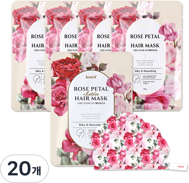 코엘프 로즈페탈 새틴 헤어 마스크, 30g, 20개